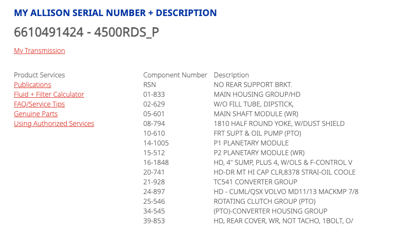 Allison 45000RDS P Transmission