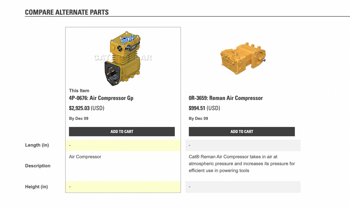 CAT Bendix TU-FLO 550 Air Compressor 107003