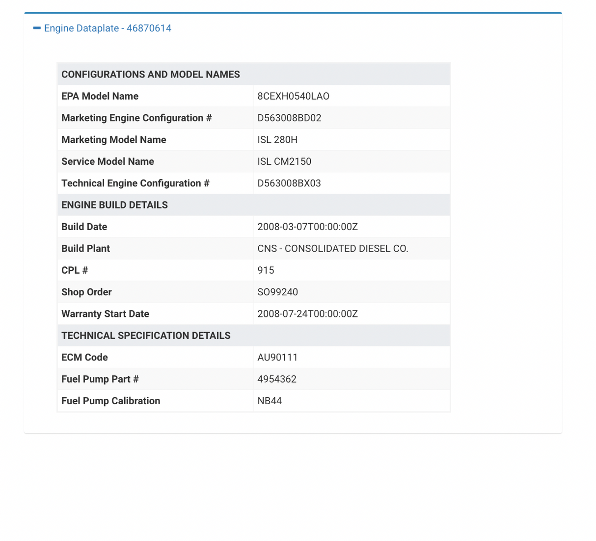 2008 Cummins ISL ECM Part # 4943134 For Sale, CM2150