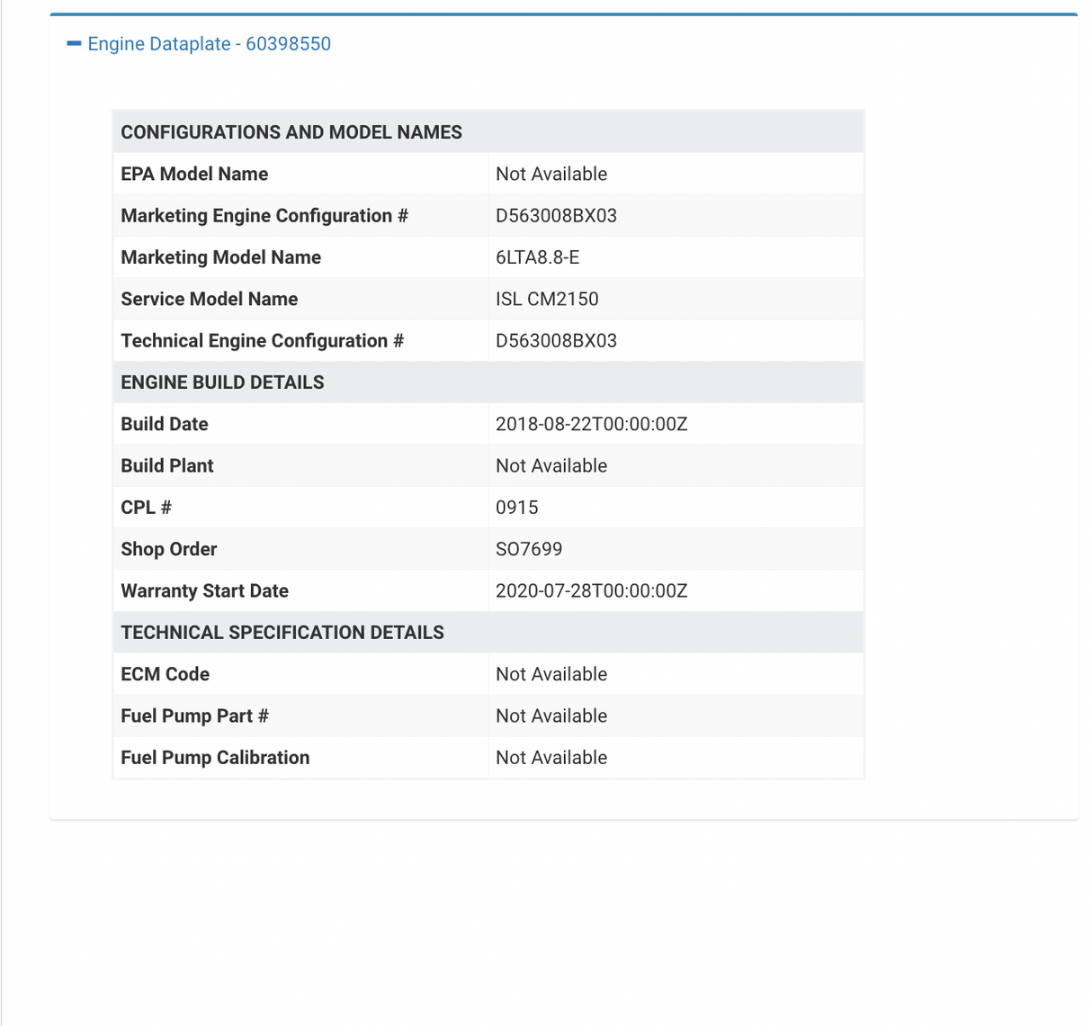 Cummins ISL CM2150D Engine Control Module (ECM) 4943134