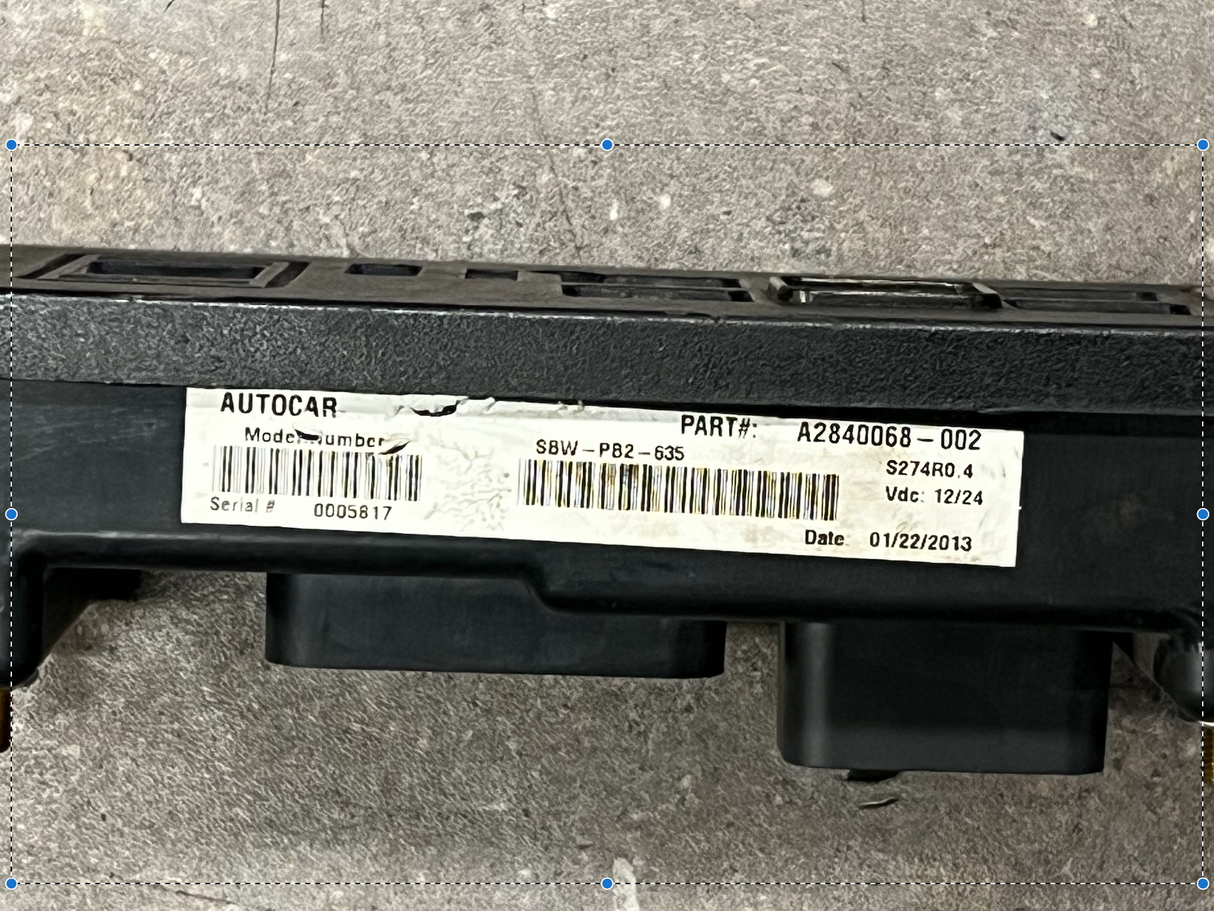 2013 AUTOCAR Transmission Push Button Electric Shifter Pad SBW-PB2-635