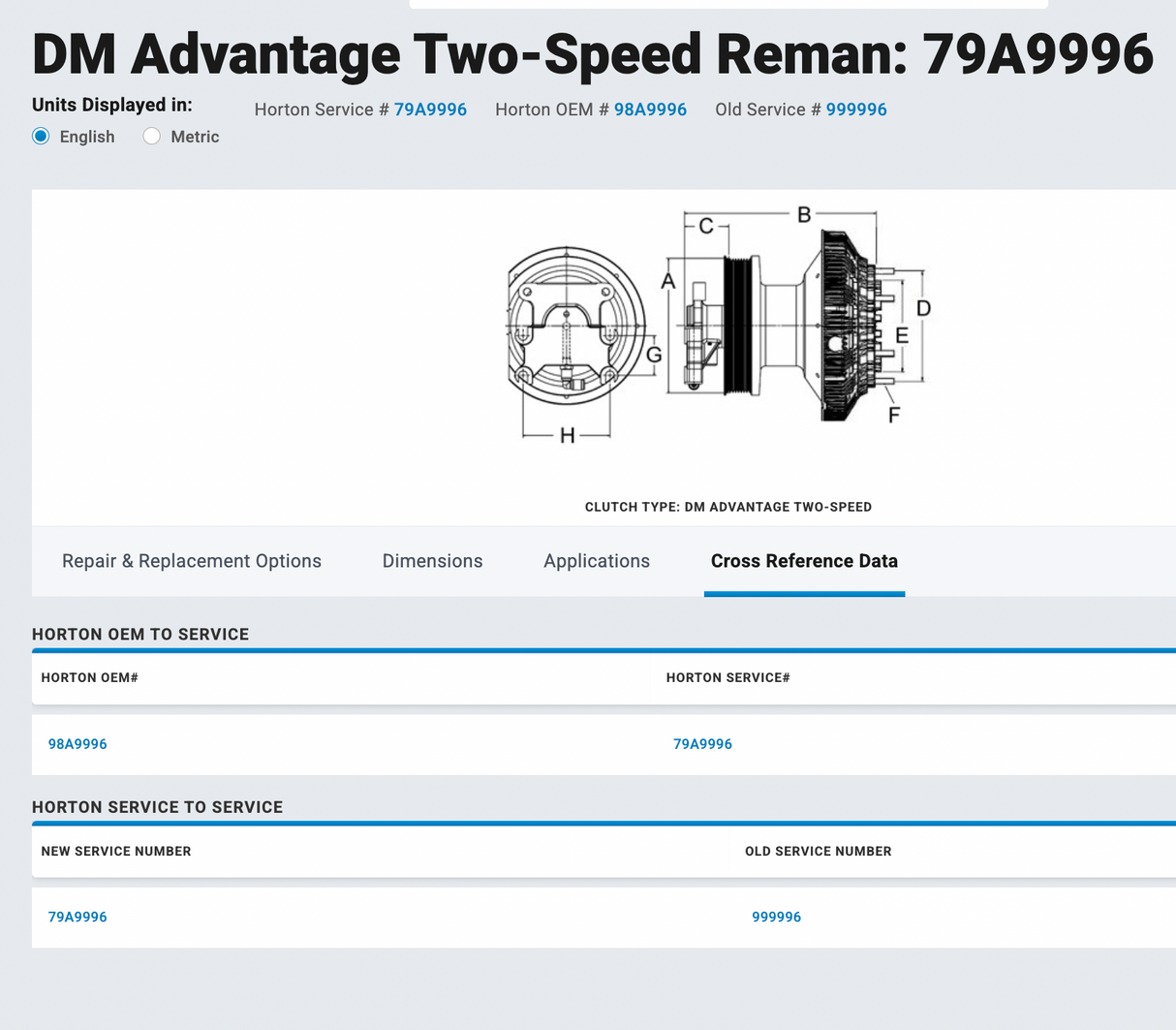 Cummins ISL Horton Fan Clutch Part # 79A9996