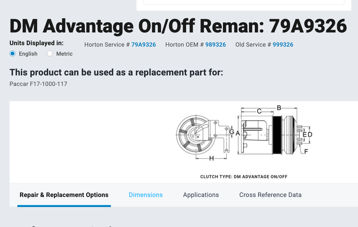 Cummins ISX Horton Fan Clutch 79A9326