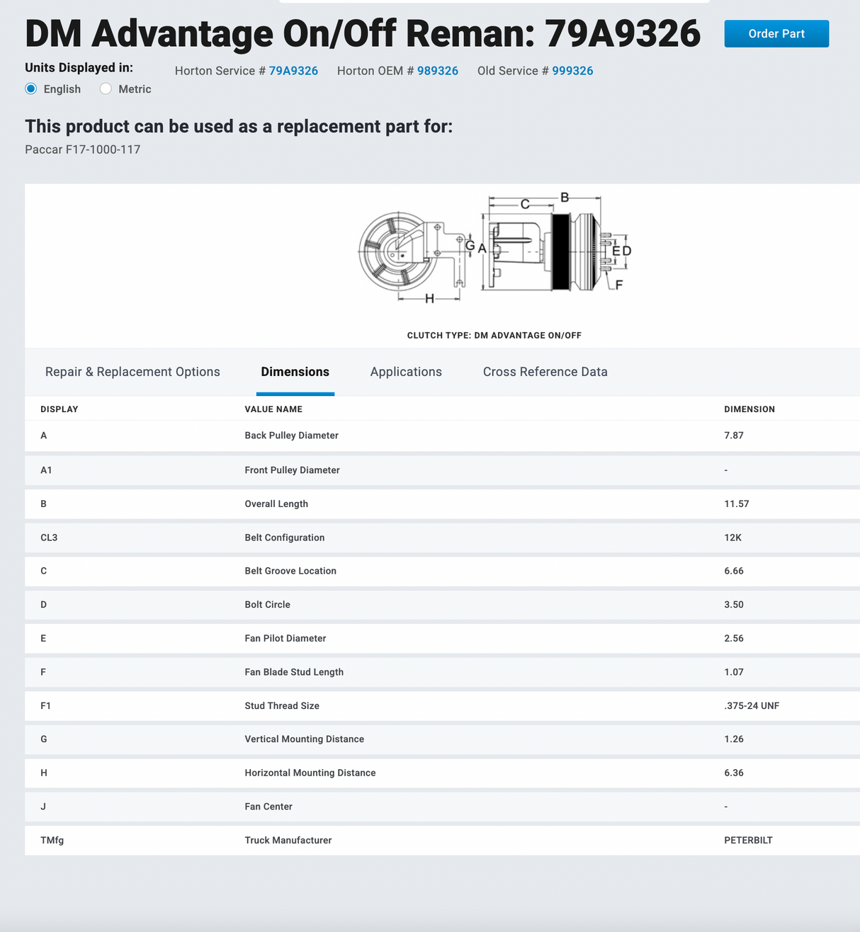 Cummins ISX Horton Fan Clutch 79A9326