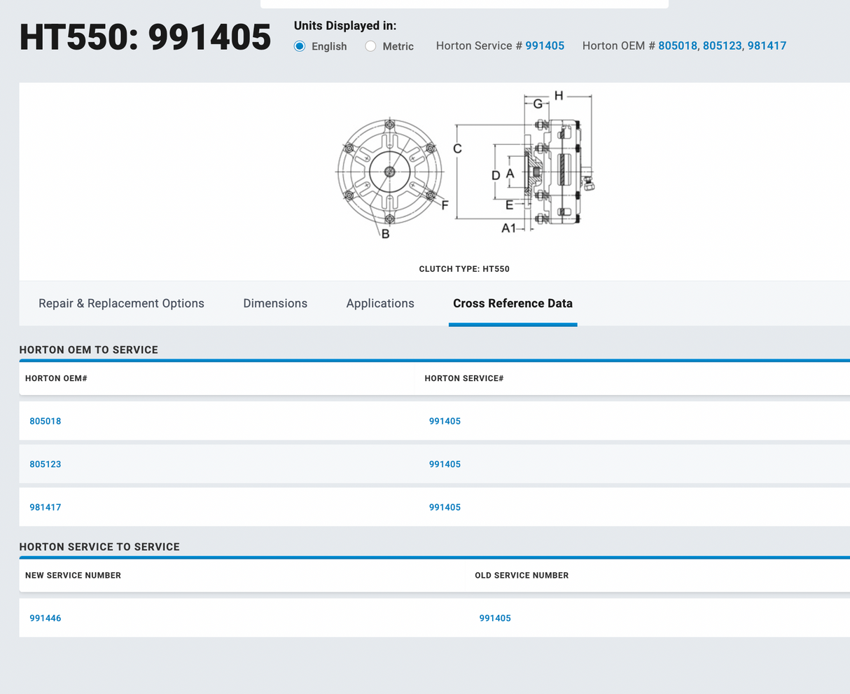 Freightliner Horton Fan Clutch Part # 991405, Pulley P/N 38942, Mounting Base P/N 37128