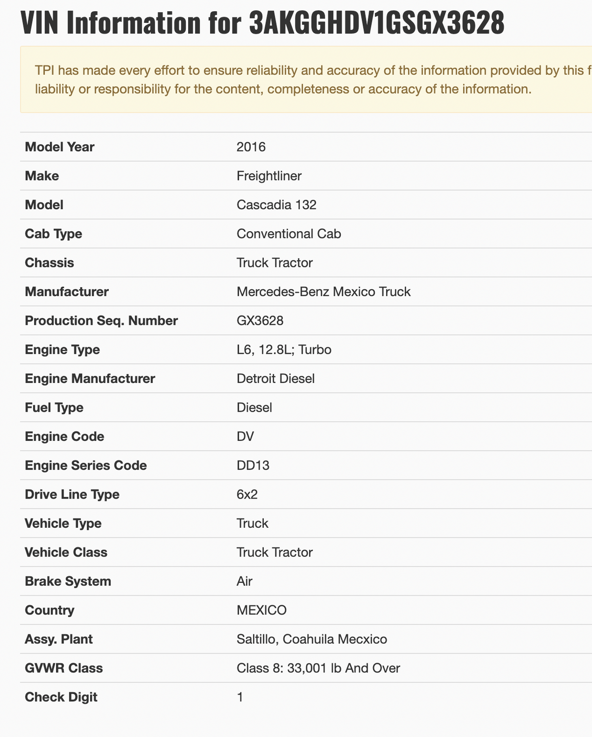 2016 Freightliner Cascadia 132 HIGH ROOF SLEEPER CAB
