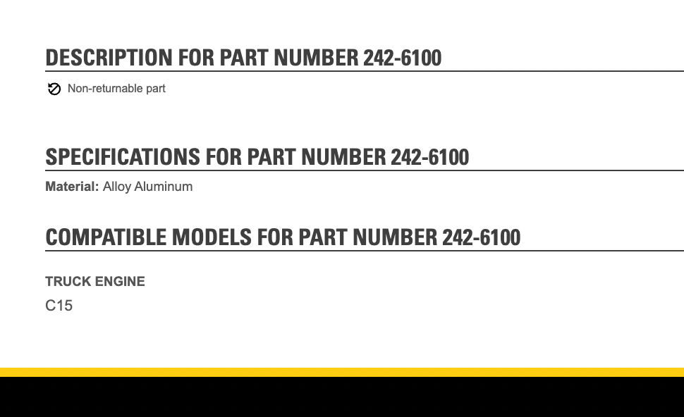 OEM Caterpillar C15 Diesel Engine Intercooler Part # 247-6406, 242-6101