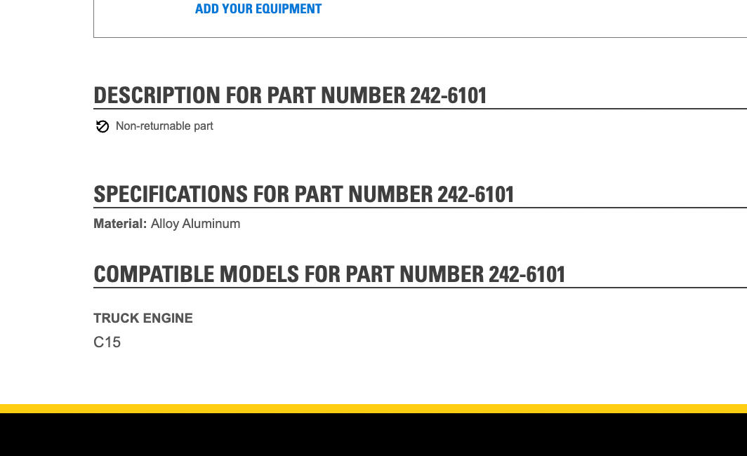 OEM Caterpillar C15 Diesel Engine Intercooler Part # 247-6406, 242-6101