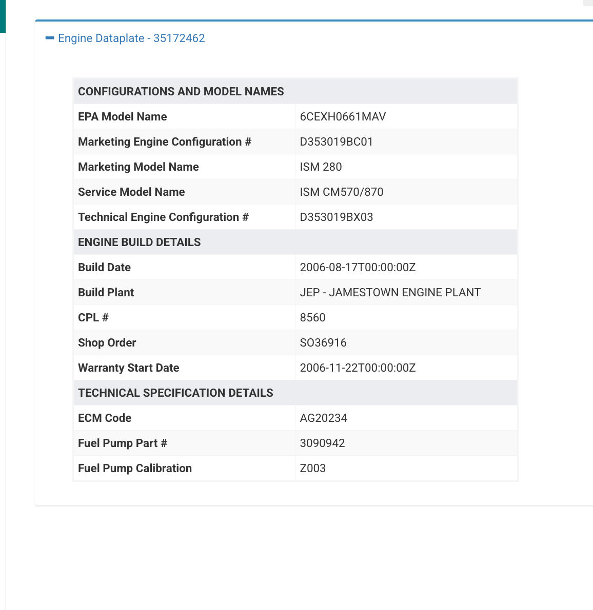 2006 Cummins ISM Engine Control Module (ECM) for 2004-2006 Part # 3103533, CM875