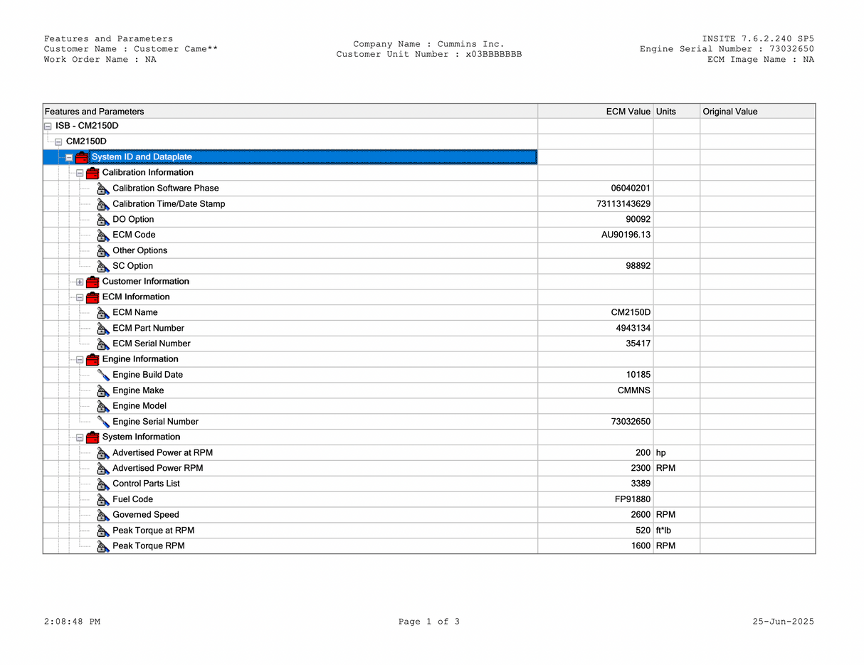 2009 Cummins ISB Engine Control Module (ECM) for 2007-2009 Part # 4943134, CM2150