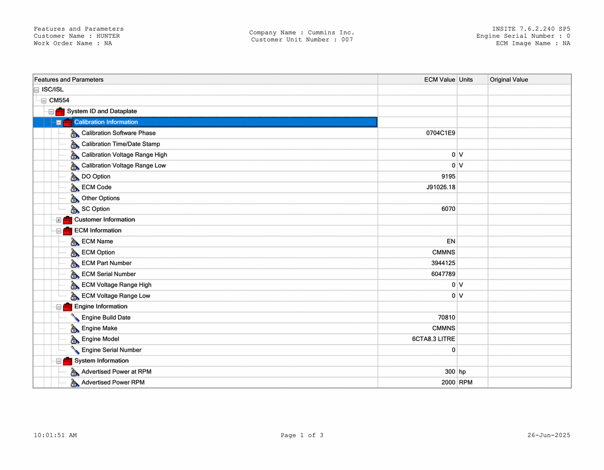 Cummins ISC / ISL Engine Control Module (ECM) Part # 3944125, CM554