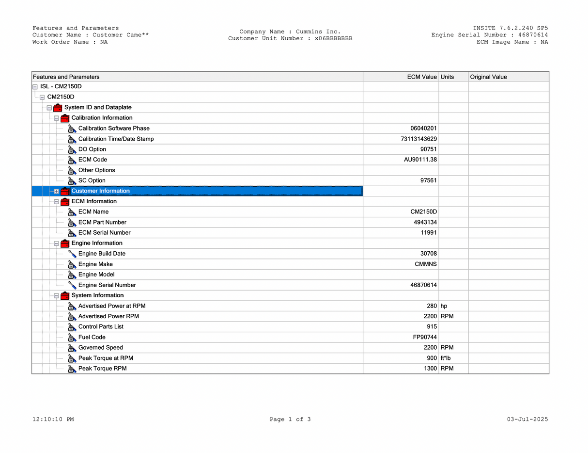 2008 Cummins ISL ECM Part # 4943134 For Sale, CM2150
