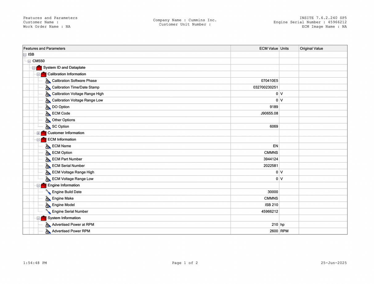 2000 Cummins ISB 5.9L Diesel Engine ECM For Sale, Part # 3944124, CM550