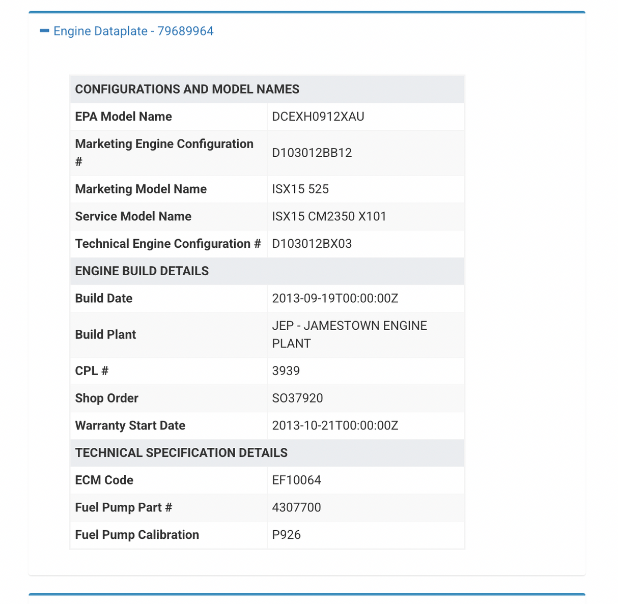 2013 Cummins ISX12 / ISX15 Engine Control Module (ECM) Part # 5290170, CM2350 x101