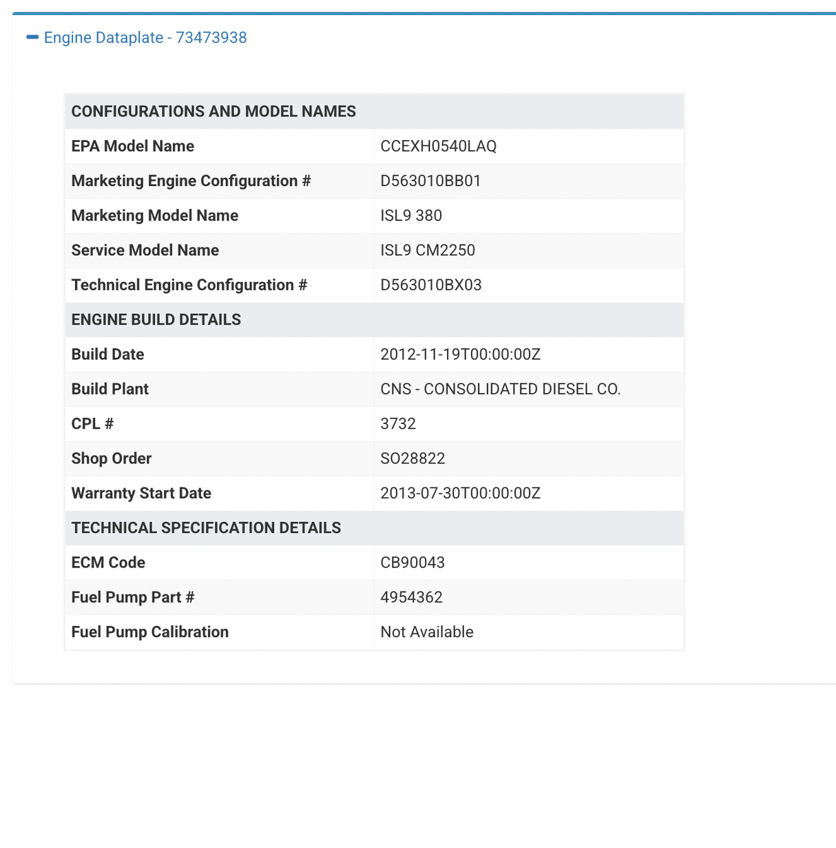 2012 Cummins ISL9 Engine Control Module (ECM) Part # 4993120, CM2250