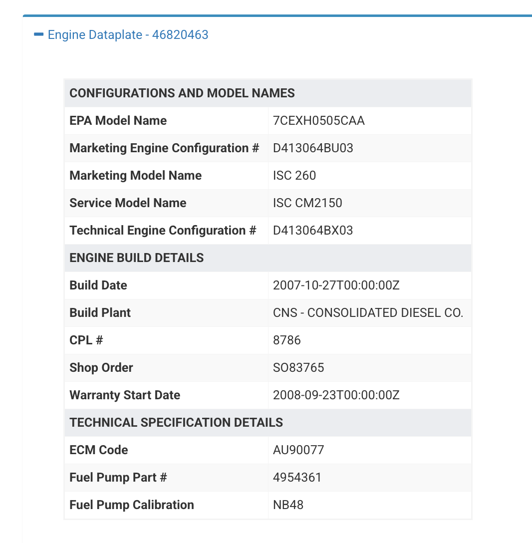 Cummins ISC 260 Engine Control Module (ECM) CM2150D Part # 4943134