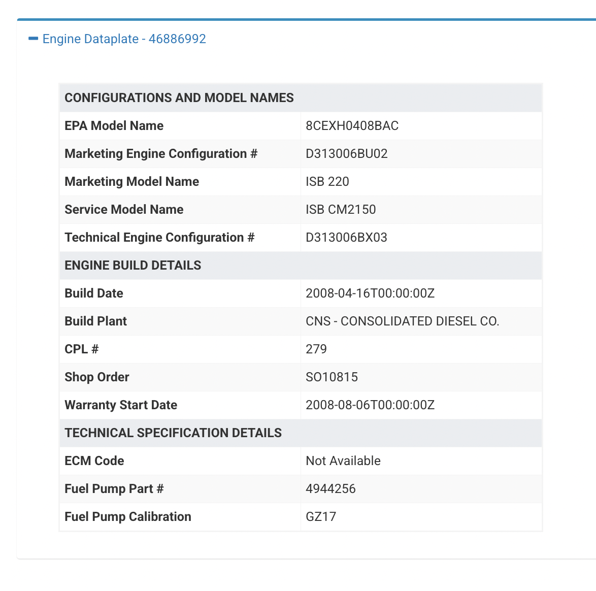 2008 Cummins ISB 220 Diesel Engine Control Module (ECM) 4943134, CM2150