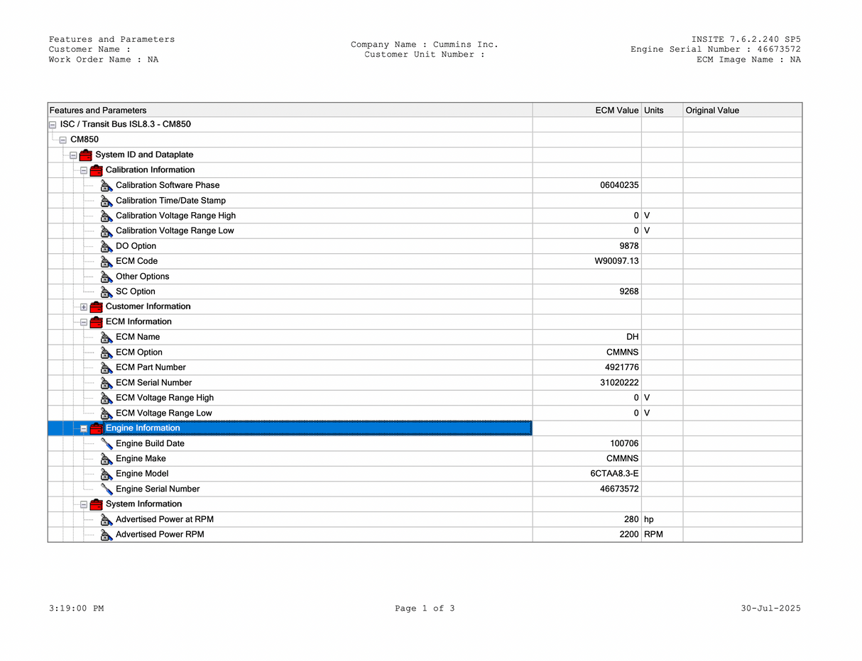 2006 Cummins ISC Engine Control Module (ECM) for 2004-2006 Part # 4921776, CM850