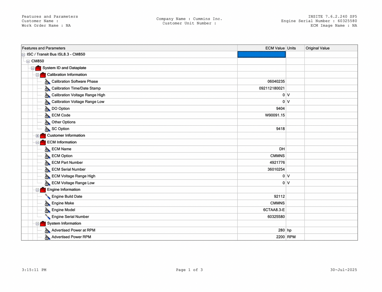 2006 Cummins ISC 8.3 Engine Control Module (ECM) for 2004-2006 Part # 4921776, CM850