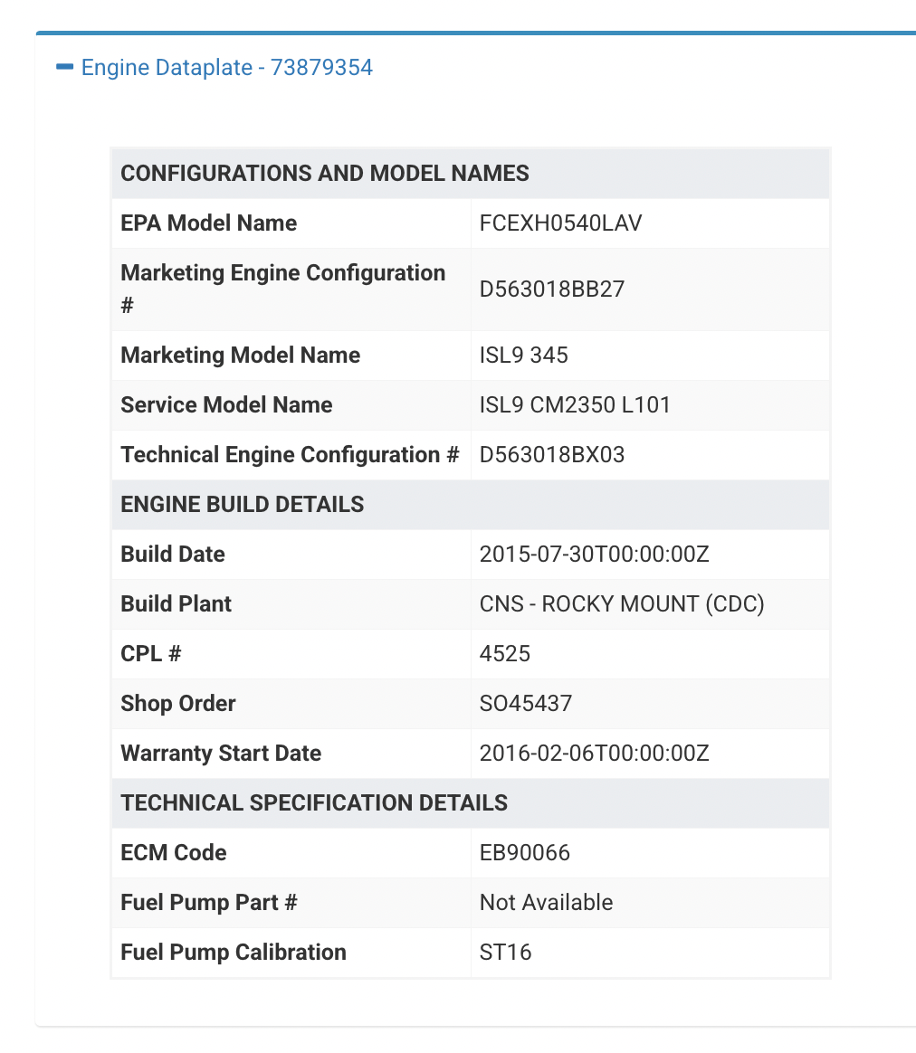 2015 Cummins ISL9 Engine Control Module (ECM) CM2350 Part # 5317106
