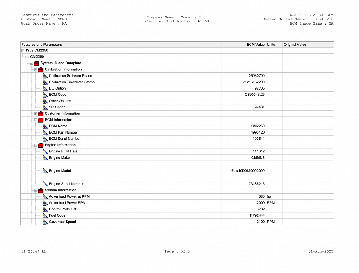 2010-2012 Cummins ISL9 Engine Control Module (ECM) 4993120