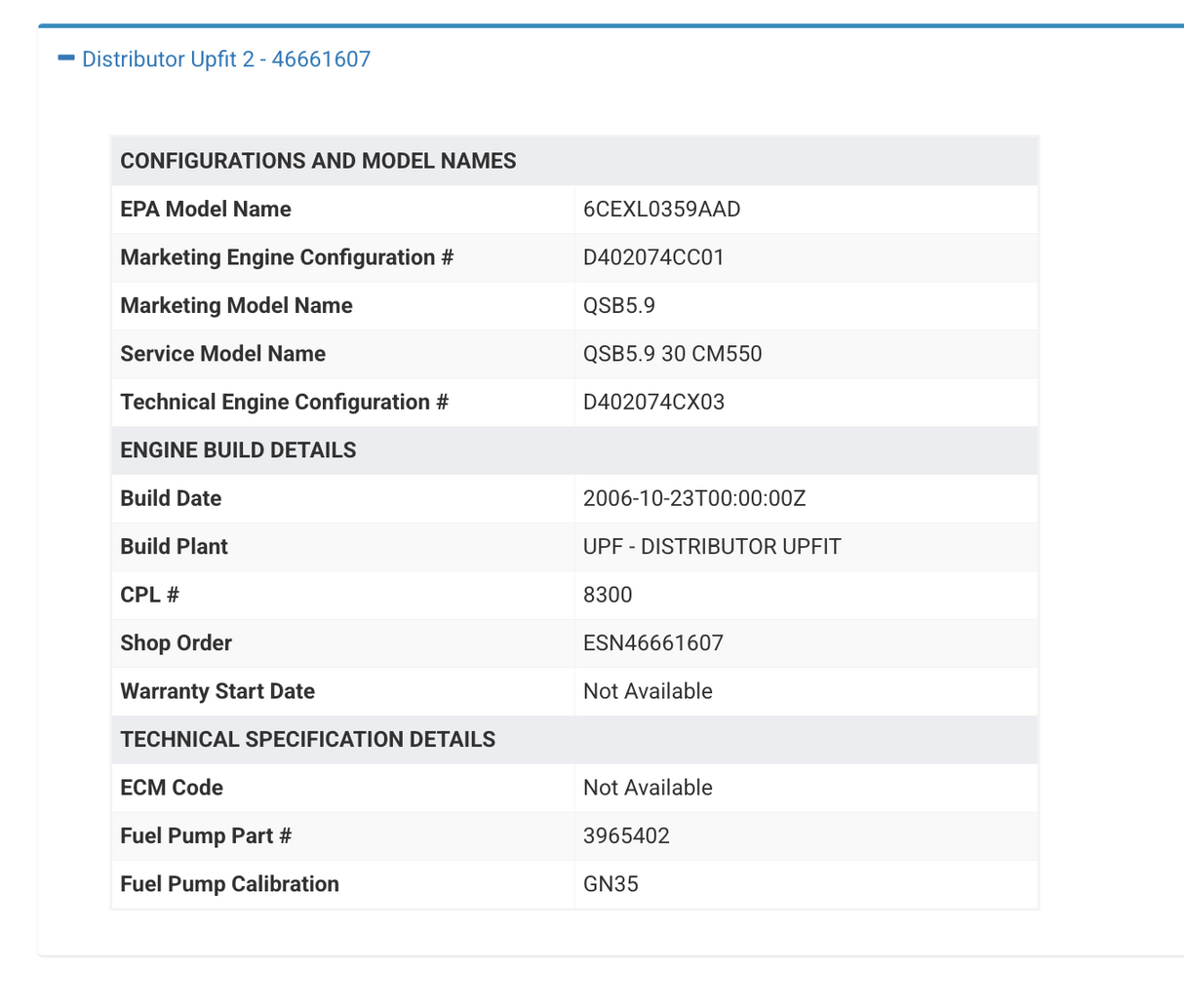 2006 Cummins QSB5.9 CM550 Engine Control Module (ECM) 3990517