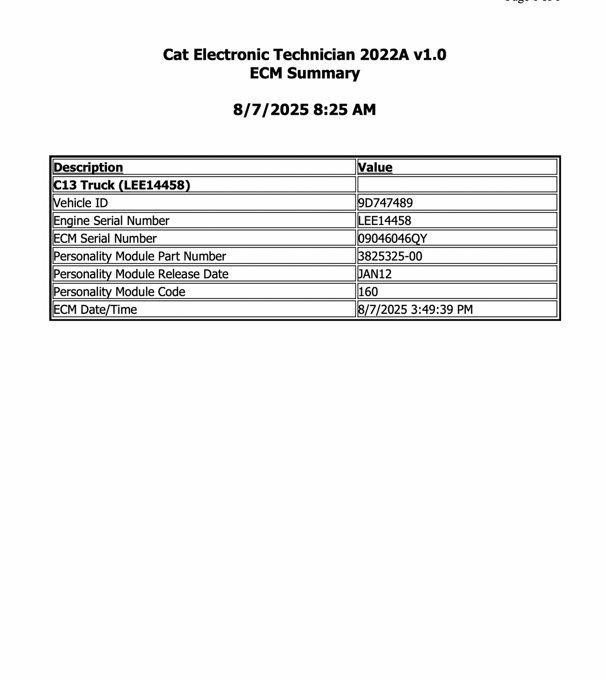 Caterpillar C13 Engine Control Module (ECM) 422-2302, LEE-PREFIX