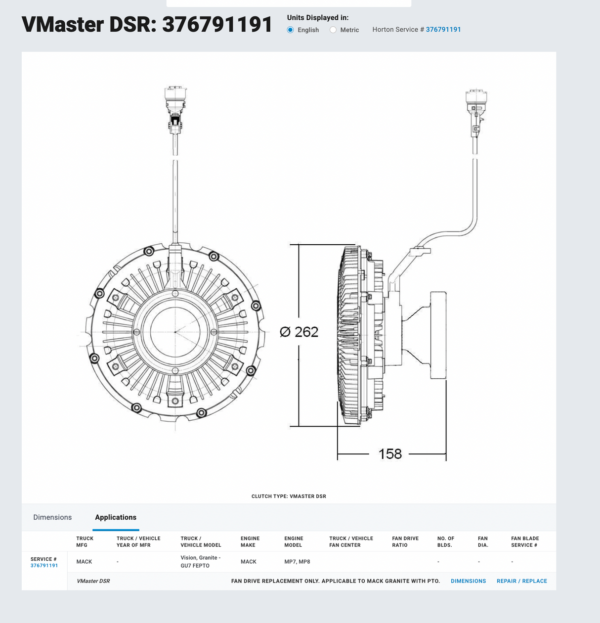 Volvo VED12 Visco Electric Fan Clutch 85136443