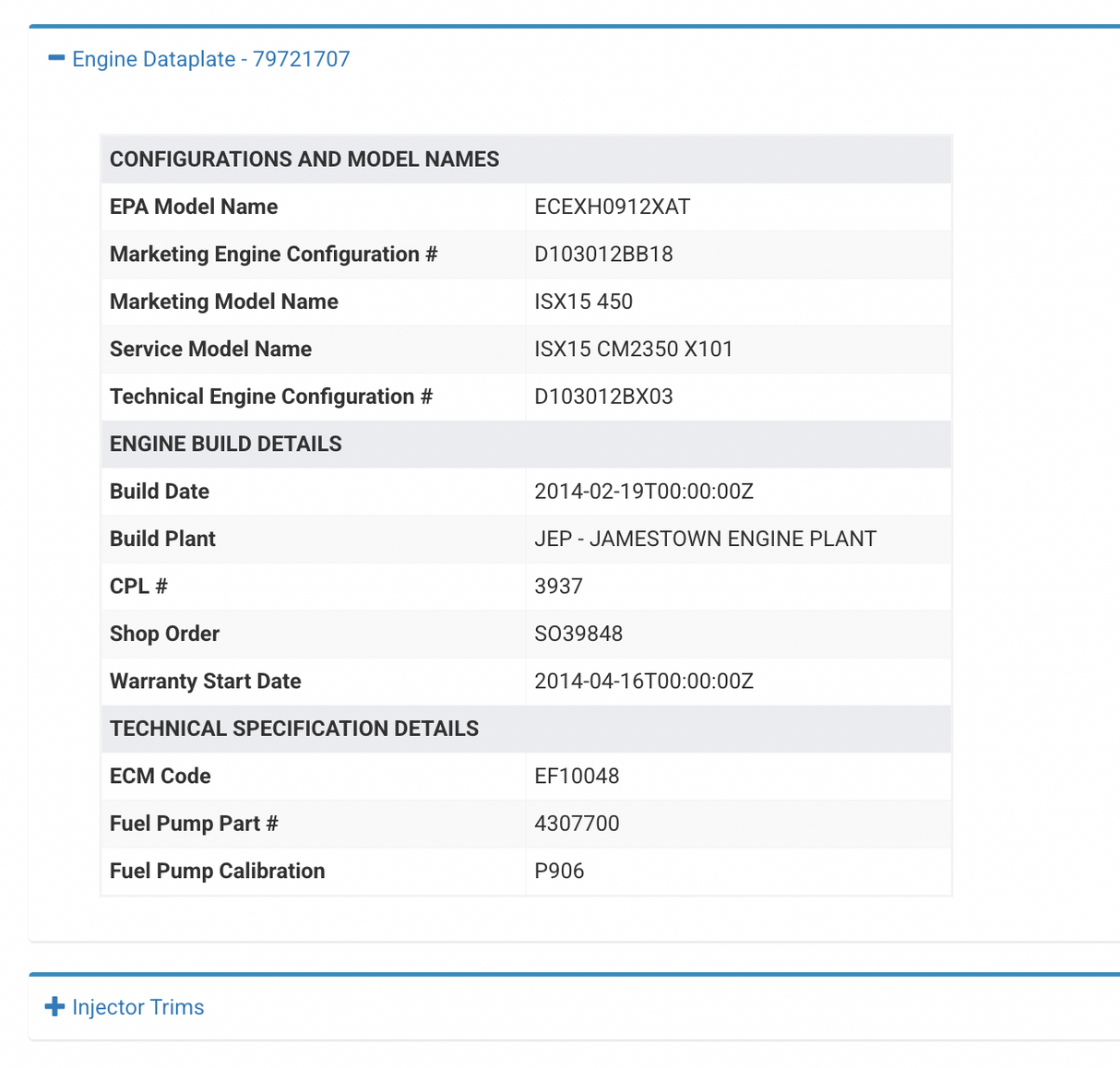 2015 Cummins ISX15 Engine Control Module (ECM) 5317106, CM2350