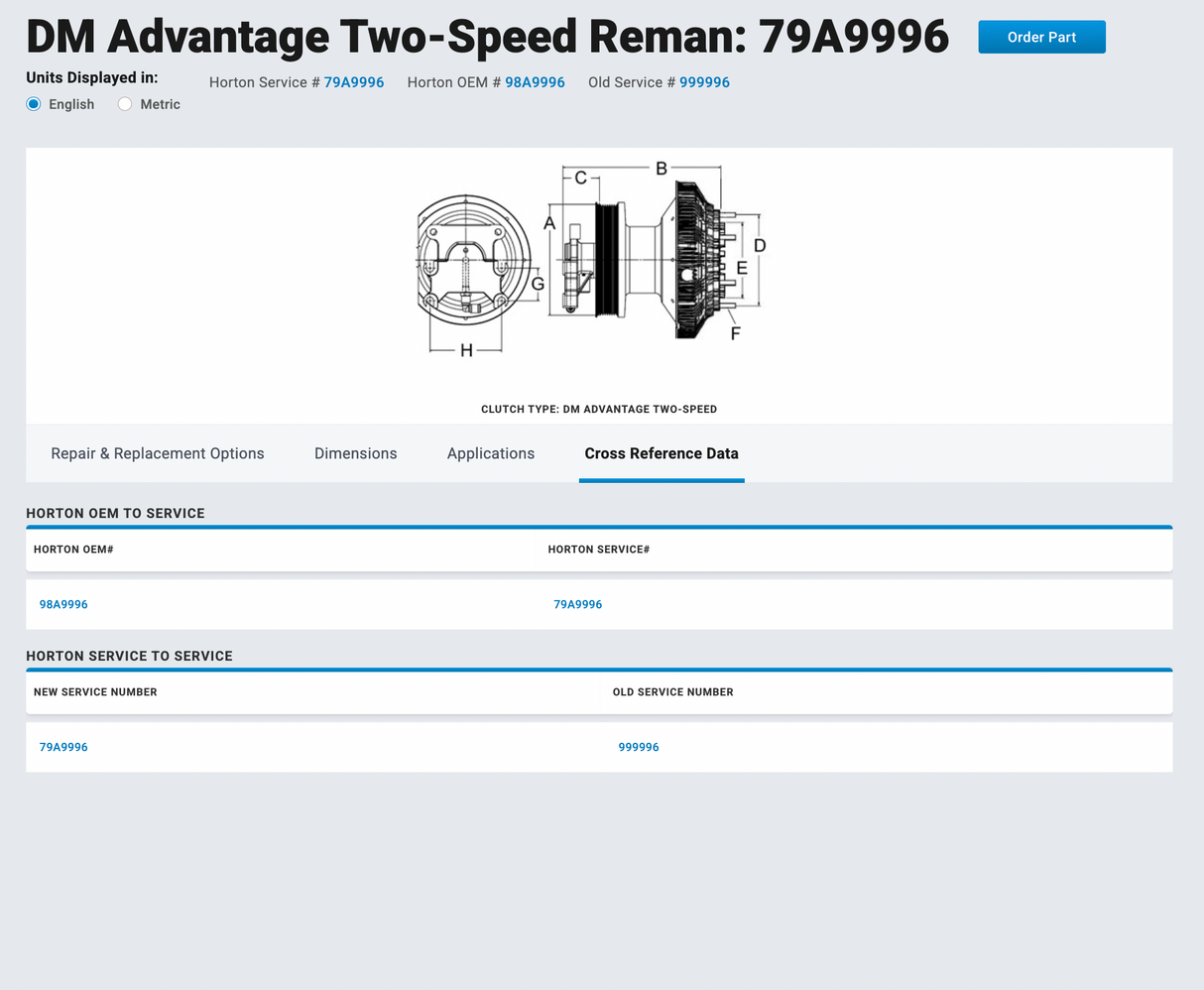 Cummins ISC / ISL Horton Fan Clutch Part # 98A9996, Pulley Part # 601536, Base Part # 601921