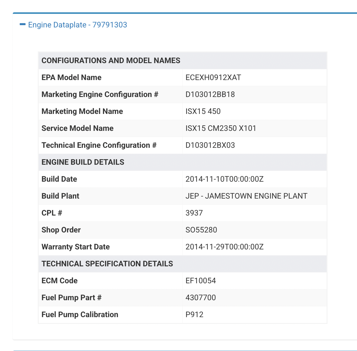 2015 Cummins ISX15 Engine Control Module (ECM) 5317106, CM2350 x101, CPL 3937