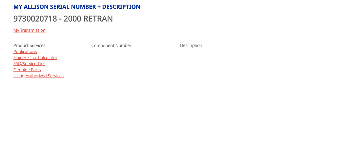 Allison 2000 Transmission For Sale, Part # 29544743