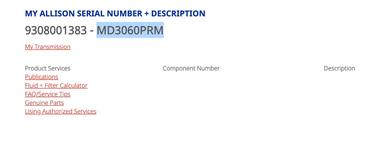 Allison MD3060 Transmission For Sale, MD3060PRM w/ PTO Provision