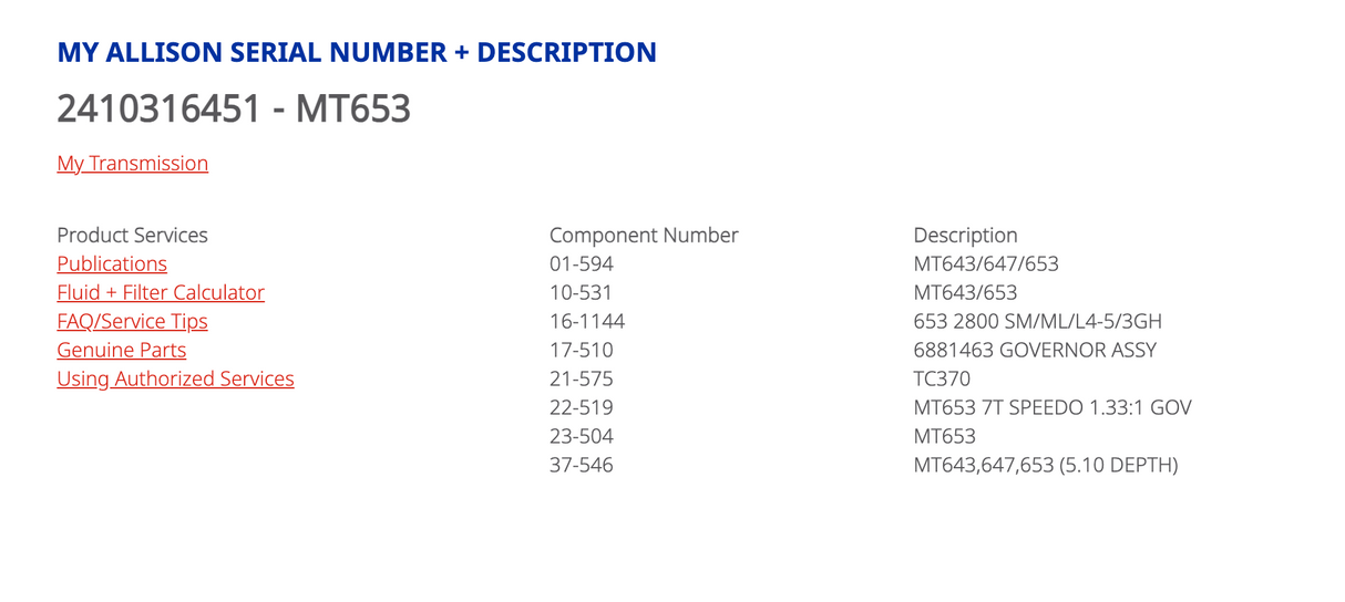Allison MT653 Transmission For Sale