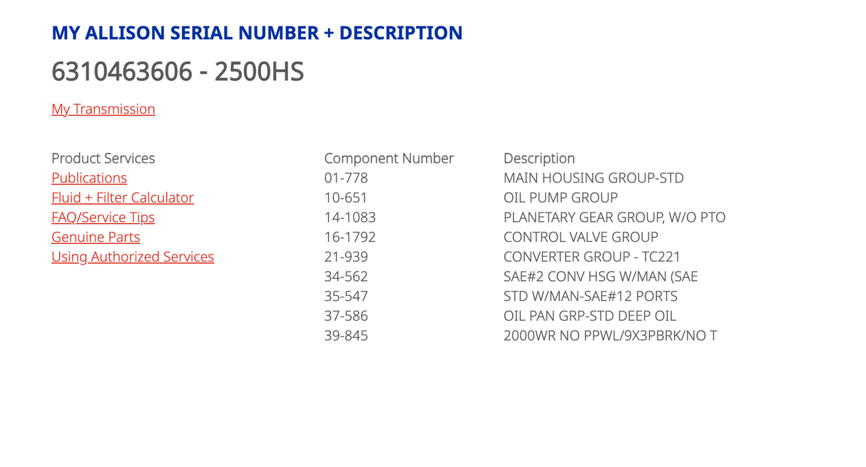 Allison 2500HS Transmission For Sale, off 2005 Isuzu 6HK1X