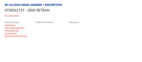 Allison 2000 Transmission For Sale, 2000 RETRAN, Part # 29544743