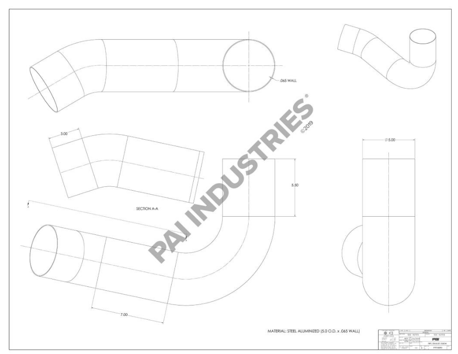 FREIGHTLINER 04-15653-000 ELBOW EXHAUST PIPE