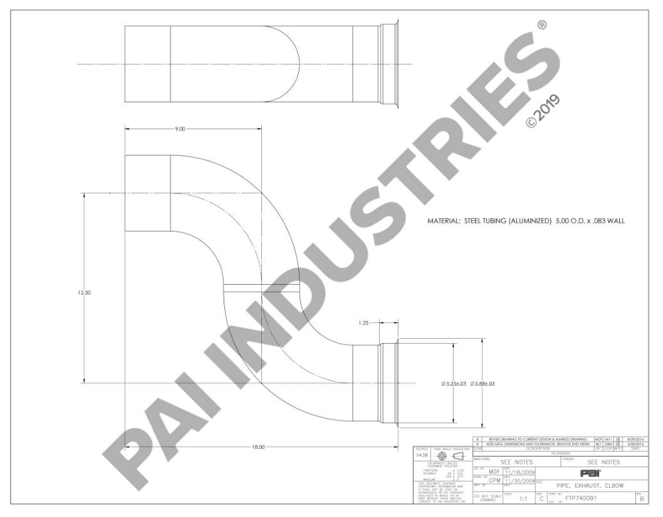 FREIGHTLINER 04-17094-012 ELBOW EXHAUST PIPE