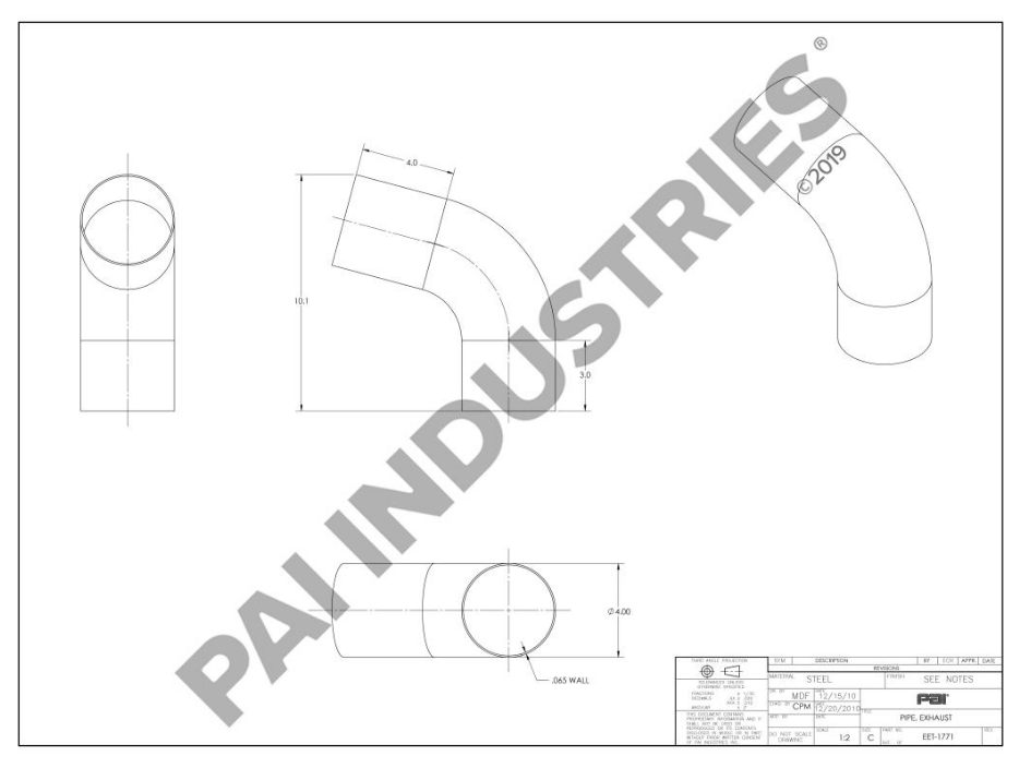 MACK ELBOW EXHAUST PIPE 4ME22013