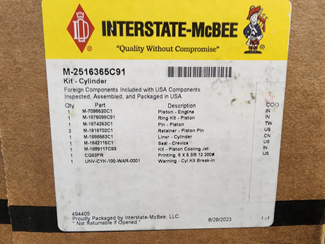 (NEW) Interstate McBee Cylinder Kit M-2516365C91 For Sale