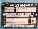 Leroy Somer 254T Electric AC Motor B51KP6BQ For Sale