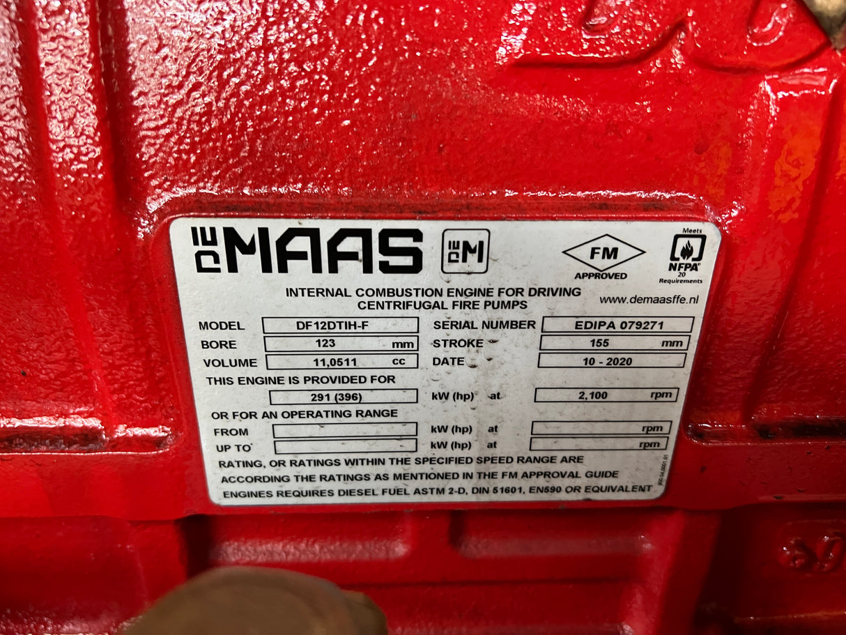 2020 Doosan DE MAAS DF12DTIH-F Diesel Fire Pump Engine For Sale