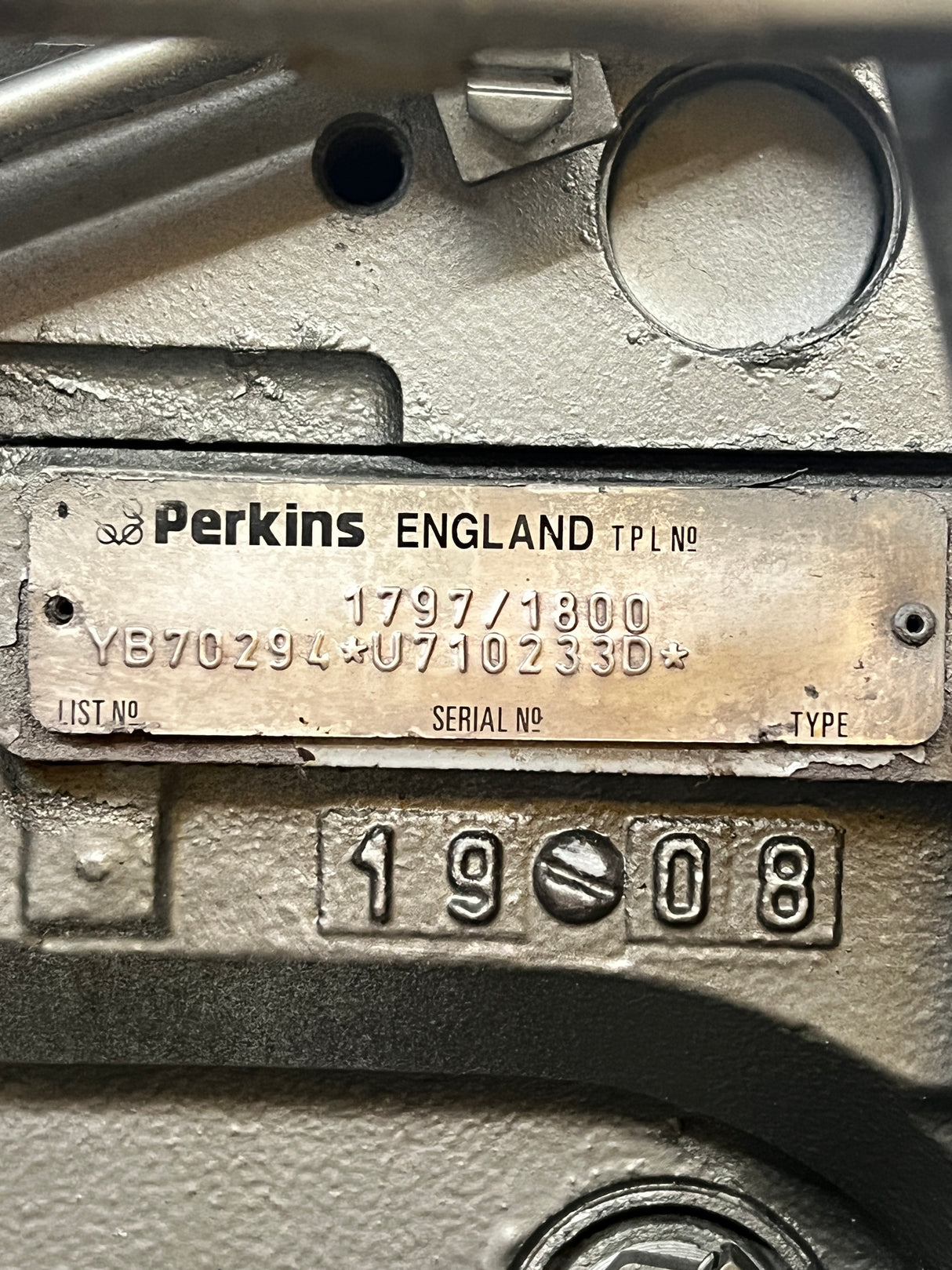 Perkins 1797/1800 Diesel Engine, YB70294