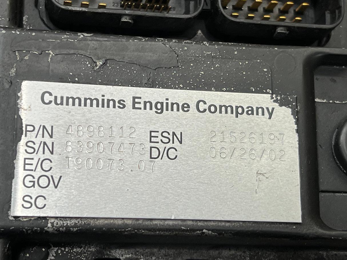 OEM 2002 Cummins ISB ECM Part # 4898112 w/ Cooling Plate Part # 3969658