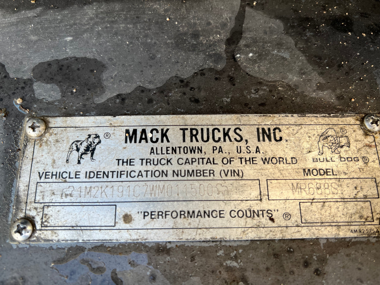 1998 MACK MR688S Forward Low Cab