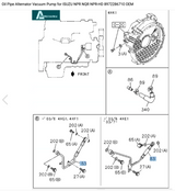 Isuzu NPR Diesel Engine Alternator Vacuum Pump Oil Pipe For Sale