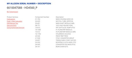 Allison HD4560 Transmission For Sale, HD4560 P Transmission