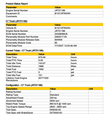 Caterpillar C7 Diesel Engine, 350HP, JRT