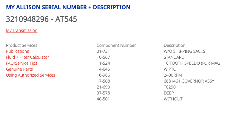 Allison AT545 Transmission, Automatic Transmission, Part # 98J12