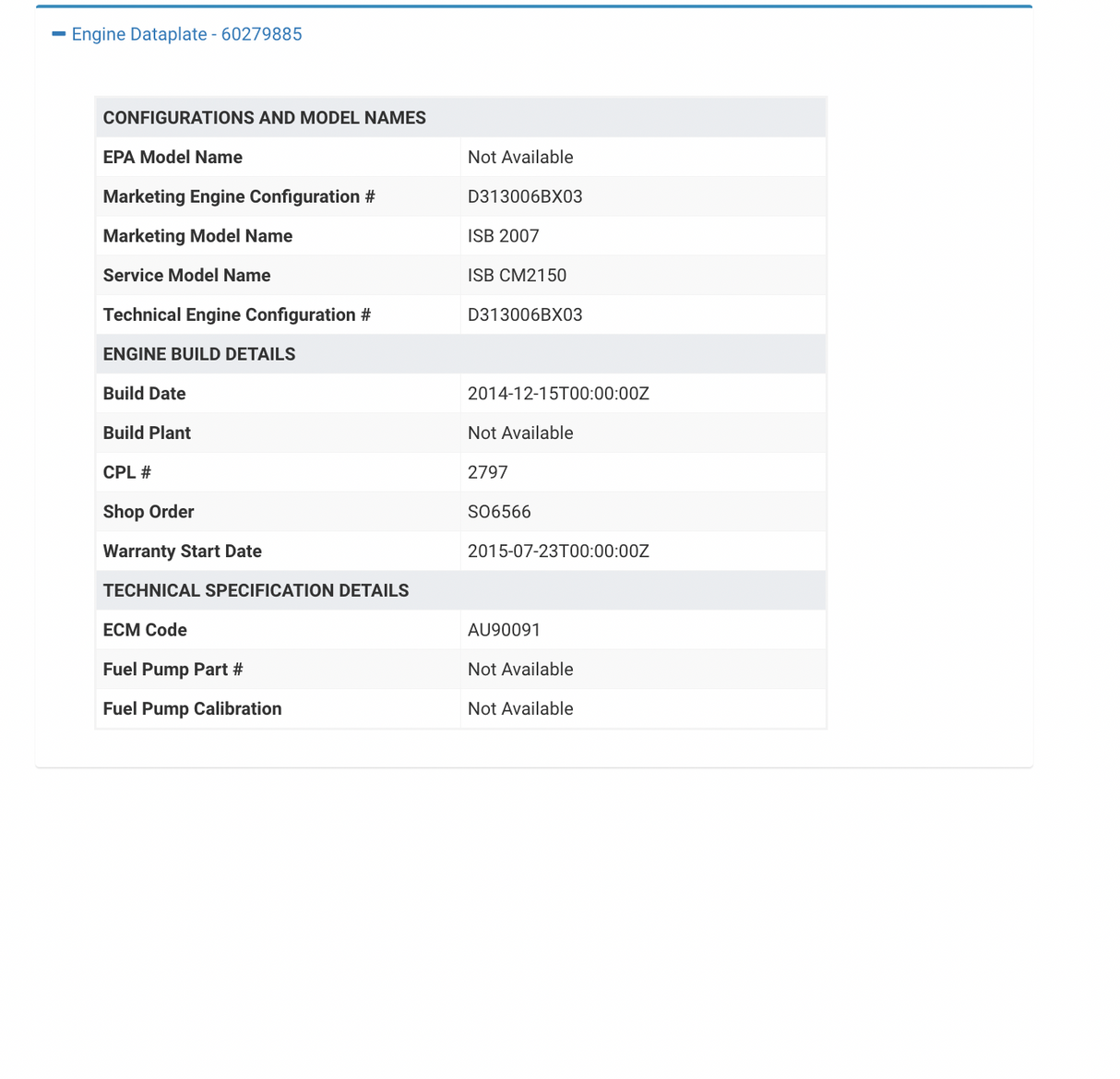 Cummins ISB ECM Part # 4943134